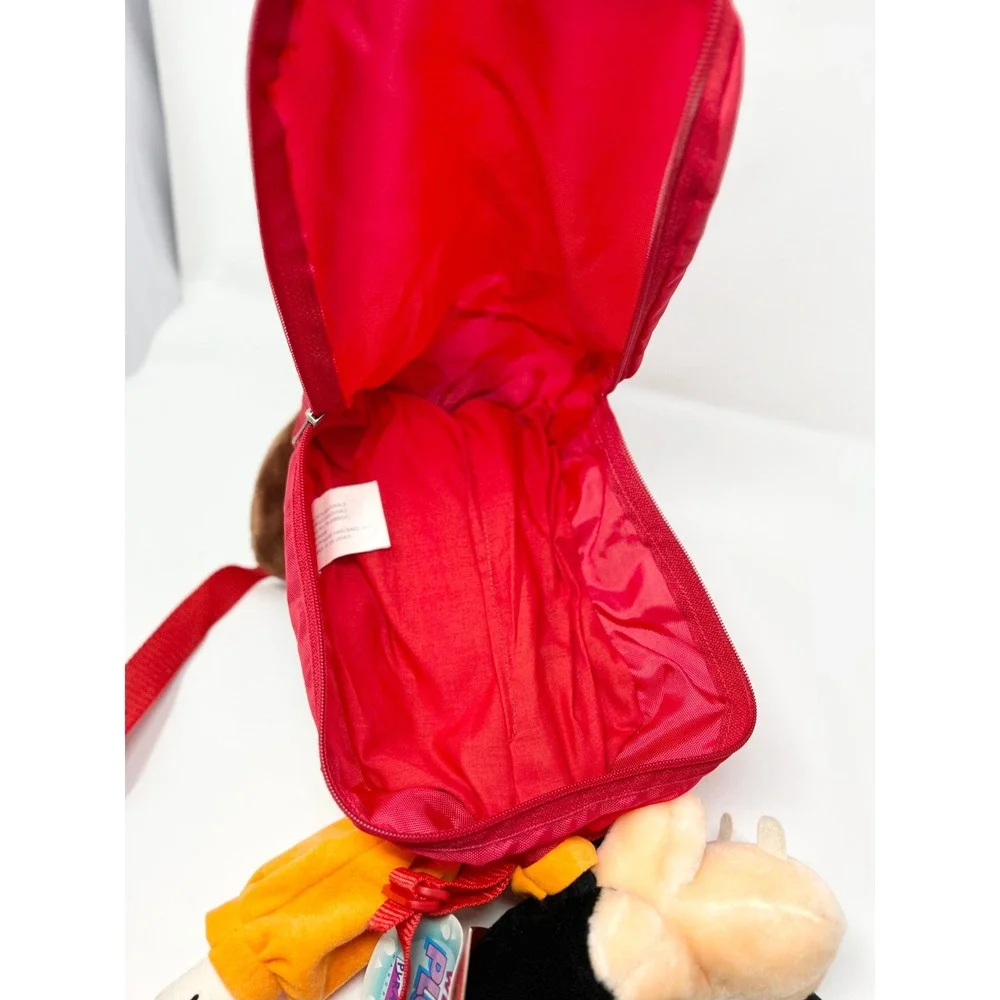 Vintage Disney Goofy Plush Backpack Red Pyramid Handbags Mickey's Stuff RARE NWT